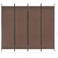 vidaXL 4-panelový paraván hnedý 200x180 cm