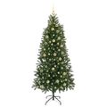 vidaXL Umelý vianočný stromček s 300 LED-i Zelená 180 cm PE a PVC