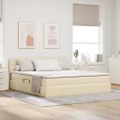 vidaXL Postel s úložným prostorem a matrací Krémová 160 x 200 cm Zamat
