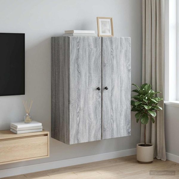 vidaXL Nástenná skrinka 66 x 34,5 x 90 cm Kompozitné drevo Sivý Sonoma