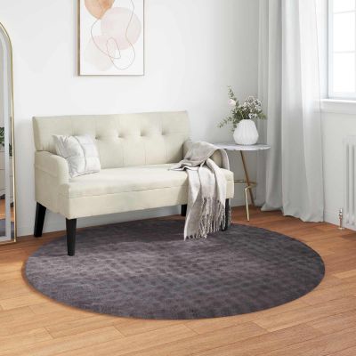 vidaXL Kusové koberce Okrúhly SIROLO Antracit Ø 160 CM Polyester