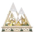 LED drevená vianočná krajina, 23,5 cm, 2x AA, vnútorná, teplá biela, časovač