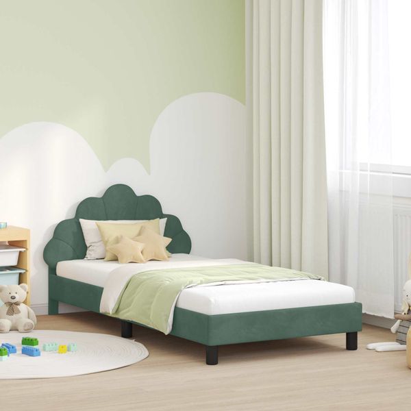 vidaXL Detský rám na posteľ s čelom Morská zelená 80 x 200 cm Zamat