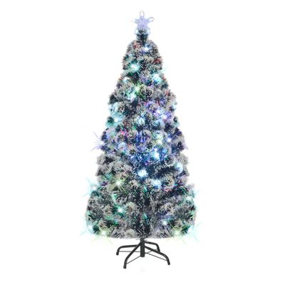 vidaXL Osvetlený vianočný stromček so stojanom a LED 180 cm, optické vlákno