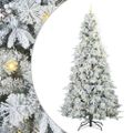 vidaXL Umelý Sklápací Vianočný Stromček Biela 240 cm PE a PVC