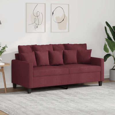 vidaXL 2-miestna pohovka vínovo-červená 140 cm látka