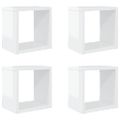 vidaXL Nástenné police 4 ks lesklé biele 22x15x22 cm