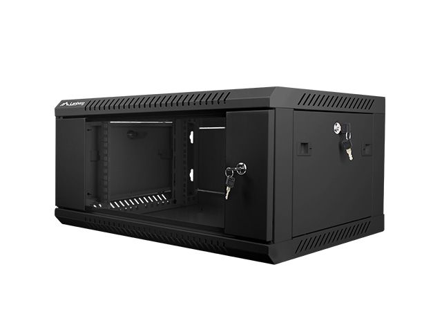 Nástenný rack 19'' 4U 600X450mm čierny flat pack