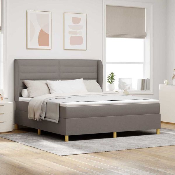 vidaXL Posteľ s pružinovým rámom Sivohnedá 200 x 180 cm látka