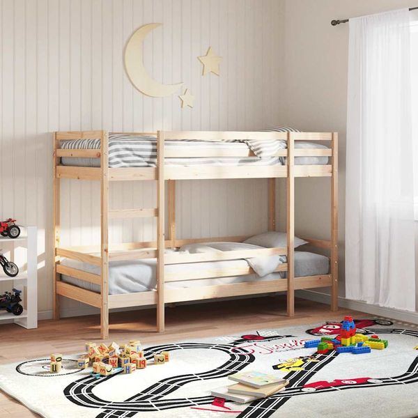 vidaXL Poschodová posteľ bez matraca 90x200 cm masívna borovica