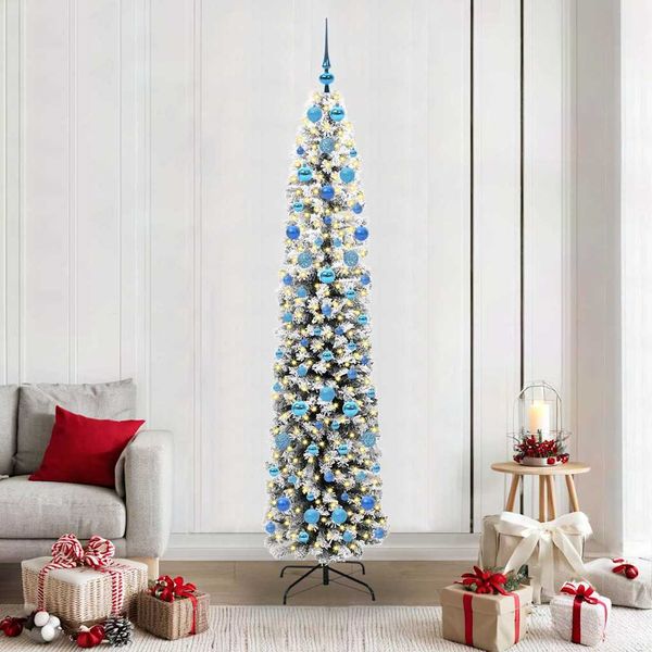 vidaXL Umelý vianočný stromček Zelená 210 cm PVC, oceľ a plast