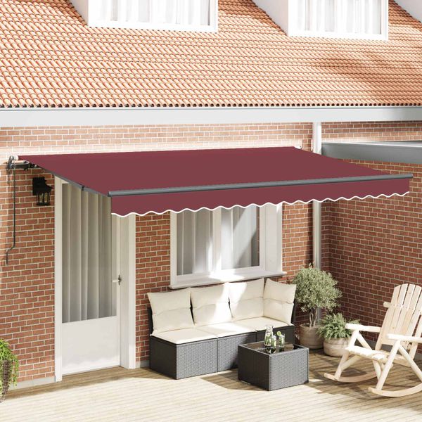 vidaXL Zatemniteľná markíza Vínovo červená 400 x 200 cm látka
