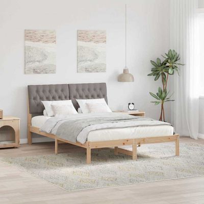 vidaXL Rám postele s čalúneným čelom Hnedá 160 x 200 cm
