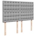 VidaXL Osmanská posteľ s matracom a LED svetlosivá látka 140x200 cm