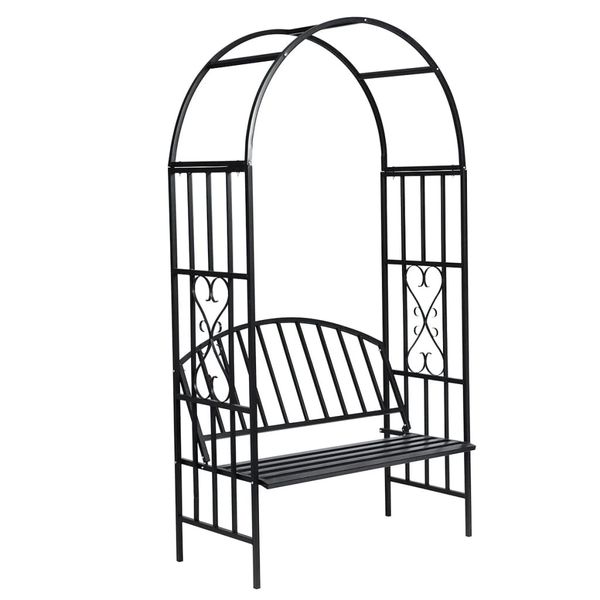 vidaXL Záhradná pergola na ruže s lavičkou