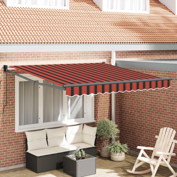 vidaXL Sklopná markíza Oranžová a hnedá 300 x 250 cm