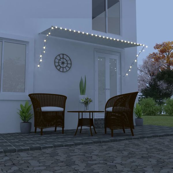 vidaXL Zaťahovacia markíza s LED 350x150 cm krémová