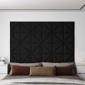 vidaXL Nástenné panely 12 ks čierne 30x30 cm zamatové 0,54 m²