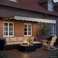 vidaXL Ručný rám markízy s LED Krémová a antracitová 3,5 x 2 m