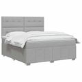 vidaXL LED boxspring posteľ s matracom Svetlosivá 140 x 200 cm Látka