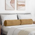 vidaXL Podložkové vankúše 2 pcs Hnedá Ø 25 x 70 cm Kordúrová tkanina