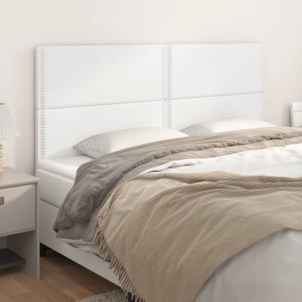 vidaXL Čelo postele biele 200x5x118/128 cm umelá koža
