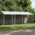 vidaXL Klietka pre psa s strechou Strieborná 600 x 200 x 256 cm