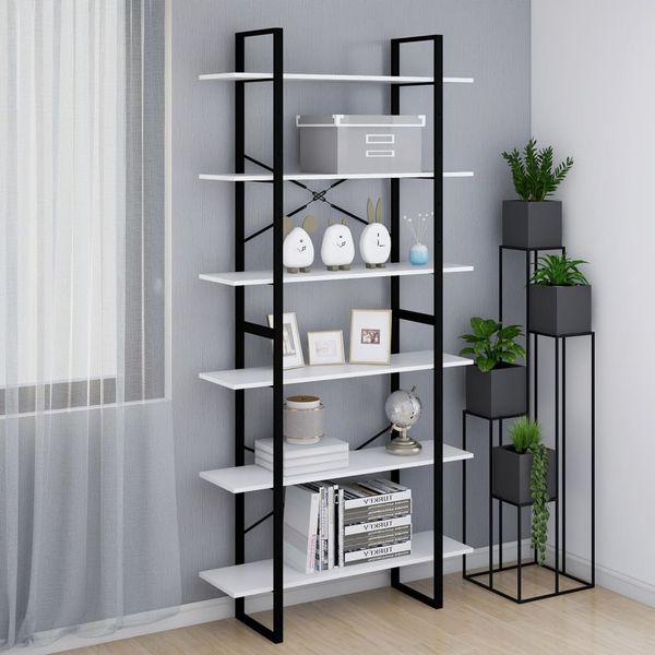 vidaXL Vysoký regál biely 100x30x210 cm drevotrieska
