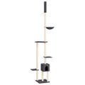 vidaXL Strom pre mačky od podlahy po strop tmavosivý 258,5-284,5 cm