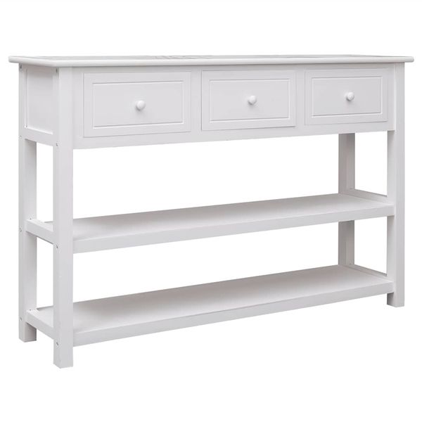 vidaXL Komoda biela 115x30x76 cm drevená