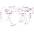 vidaXL Konferenčný stolík v tvare X 60x60x40,5 cm borovica a oceľ