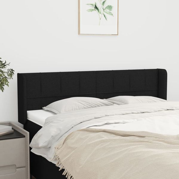 vidaXL Čelo postele so záhybmi čierne 147x16x78/88 cm látka
