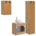 vidaXL Sada kúpeľňového nábytku 3 ks Dub artisan 33 x 34,5 x 160 cm