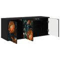 vidaXL Nástenný TV kabinet LOCHEM 102 x 33 x 40 cm Čierny dub