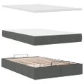 vidaXL Osmanská posteľ s matracom tmavosivá 120x200 cm látka