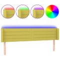 vidaXL Čelo postele s LED zelené 163x16x78/88 cm látka