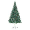 vidaXL Umelý vianočný stromček s 300 LED-i Zelená 210 cm PVC a oceľ