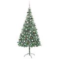 vidaXL Umelý vianočný stromček s 300 LED-i Zelená 210 cm PVC a oceľ