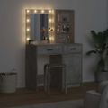 vidaXL Súprava toaletného stolíka s LED 2 ks Betónová šedá