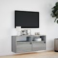 vidaXL TV nástenná skrinka s LED svetlami sivá sonoma 100x31x45 cm