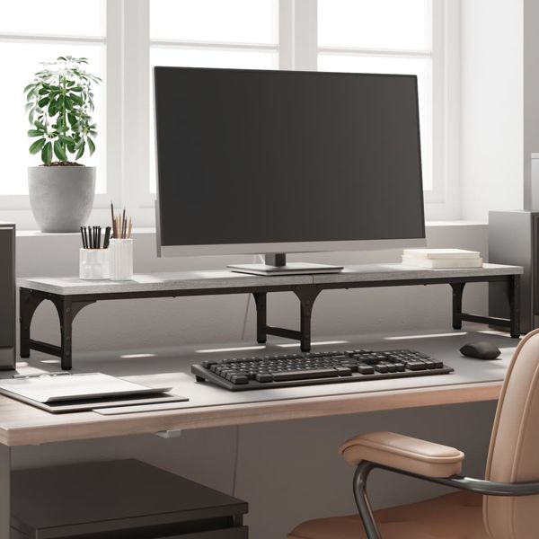 vidaXL Stojan na monitor sivý sonoma 105x23x15,5 cm kompozitné drevo