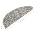 vidaXL Kobercové nášľapy na schody 15 ks sivé 65x21x4 cm