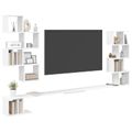 vidaXL Nástenná polica na TV Biela 180 x 15 x 94 cm Kompozitné drevo