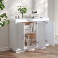 vidaXL Komoda biela 92x35x75 cm spracované drevo