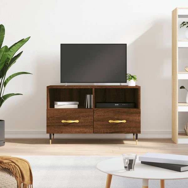 vidaXL TV skrinka hnedý dub 80x36x50 cm spracované drevo