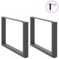 vidaXL Nohy konferenčného stolíka v tvare U, 2 ks, antracitové, 60 x (42-43) cm, oceľ