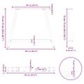 vidaXL Nohy k jedálenskému stolu v tvare A, 2 ks, 90 x (72-73) cm, oceľ