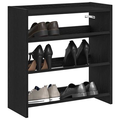 vidaXL Regál na topánky čierny 60x25x62 cm spracované drevo