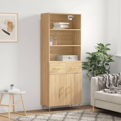 vidaXL Vysoká skrinka dub sonoma 69,5x34x180 cm spracované drevo
