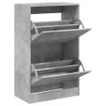 vidaXL Botník betónovo sivý 60x34x96,5 cm kompozitné drevo